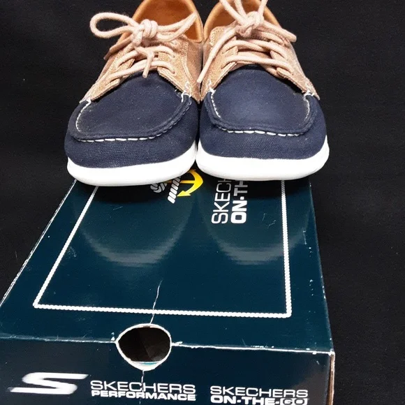 Skechers Navy and Tan Casual Shoes - Picture 3 of 8
